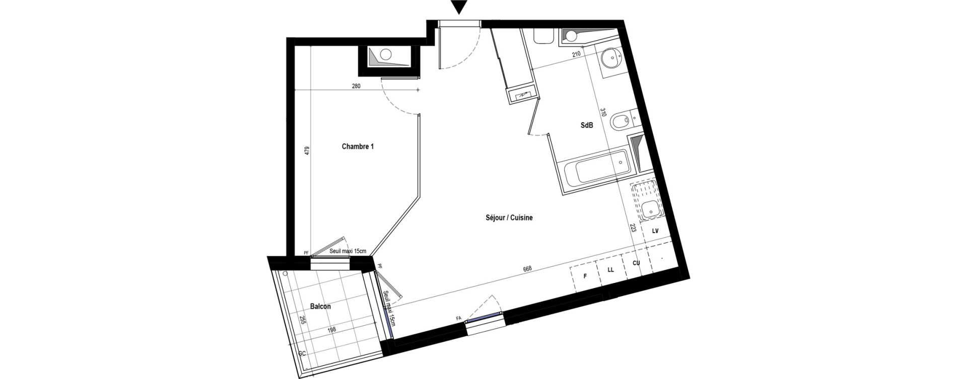 Appartement T2 de 45,03 m2 &agrave; Brignais Centre