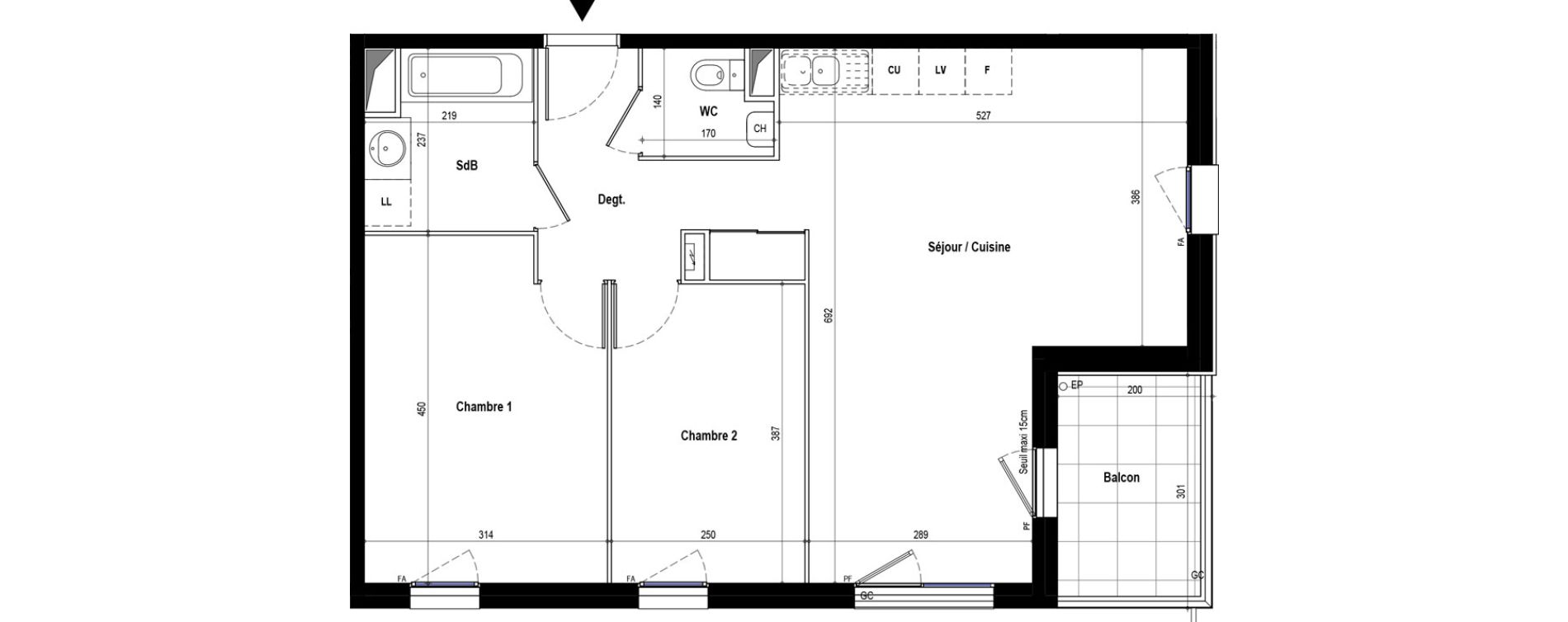 Appartement T3 de 65,40 m2 &agrave; Brignais Centre