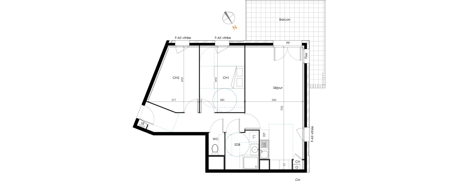 Appartement T3 de 61,01 m2 &agrave; Brignais Centre