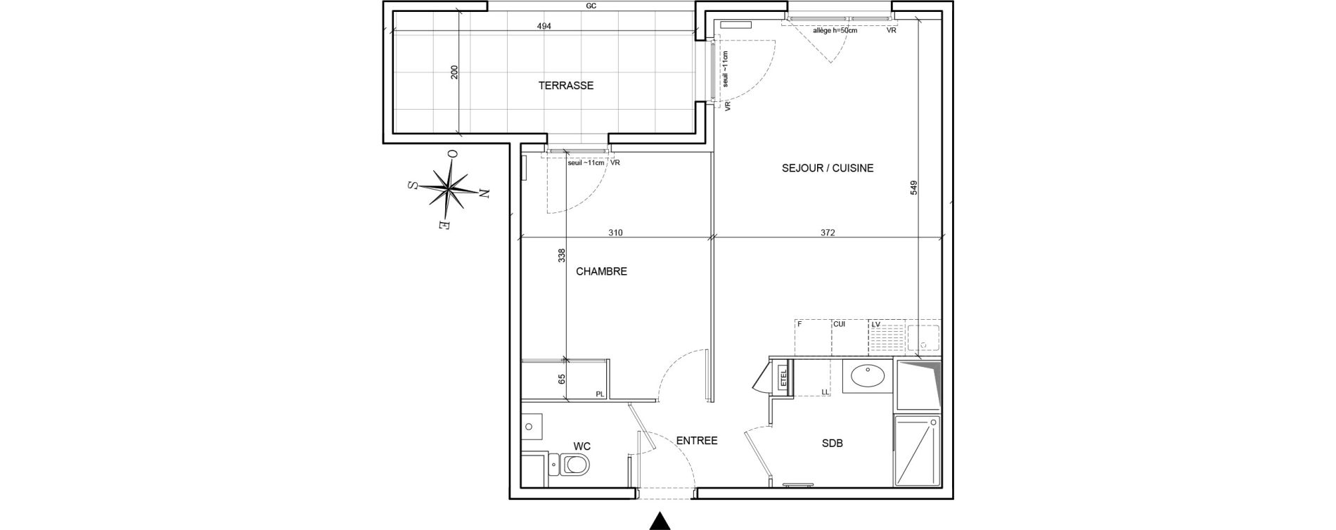 Appartement T2 de 43,76 m2 &agrave; Brignais Centre