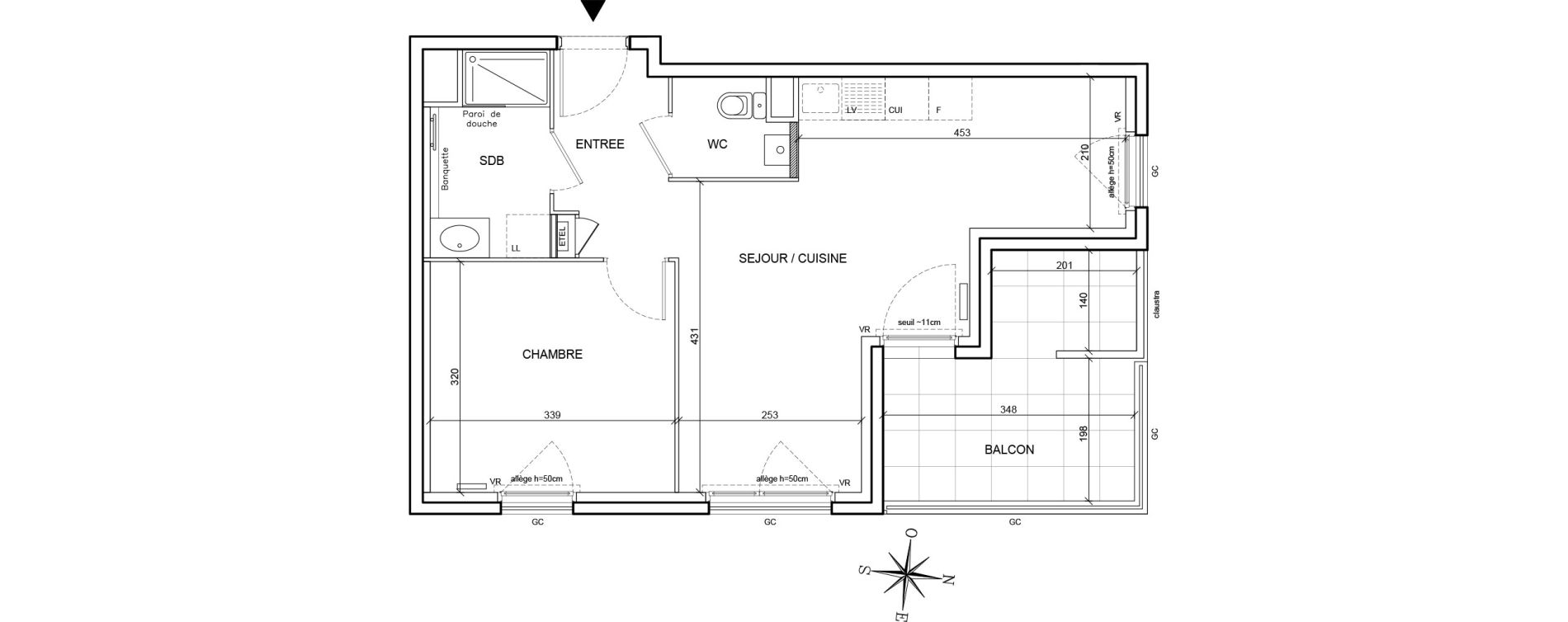 Appartement T2 de 43,87 m2 &agrave; Brignais Centre
