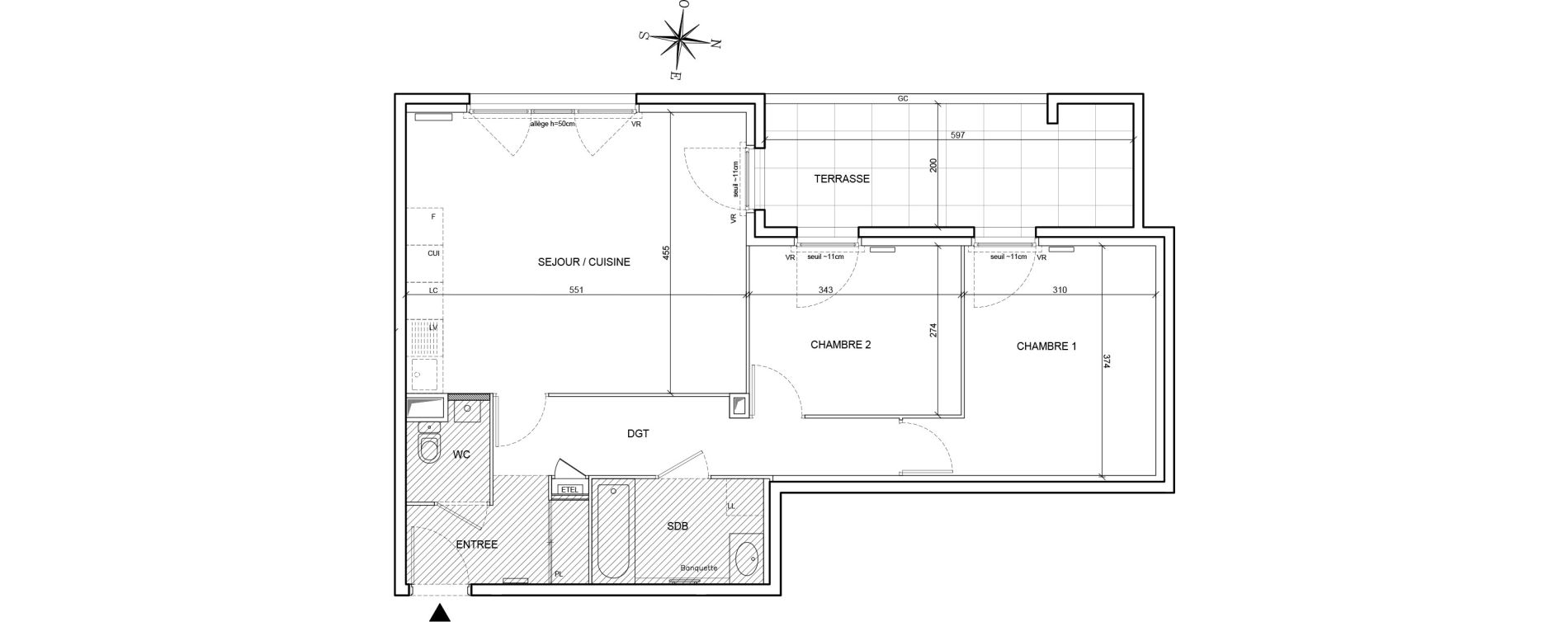 Appartement T3 de 65,20 m2 &agrave; Brignais Centre