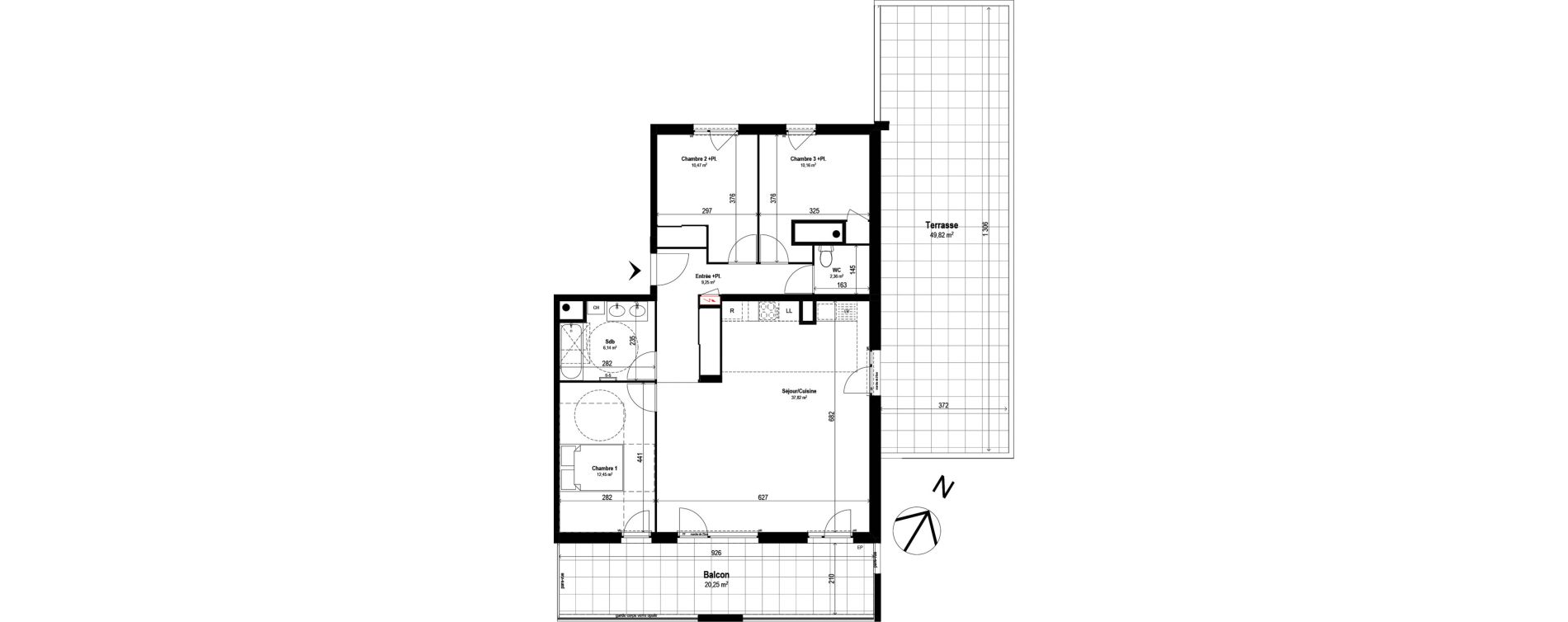Appartement T4 de 88,65 m2 &agrave; Brignais Centre