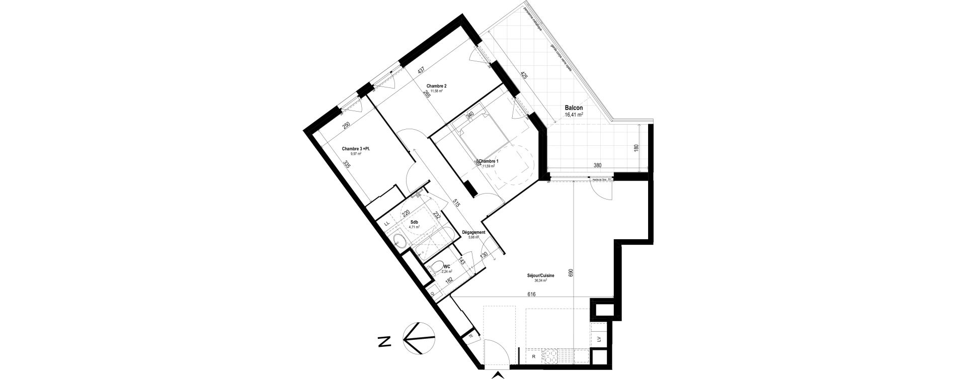 Appartement T4 de 82,31 m2 &agrave; Brignais Centre