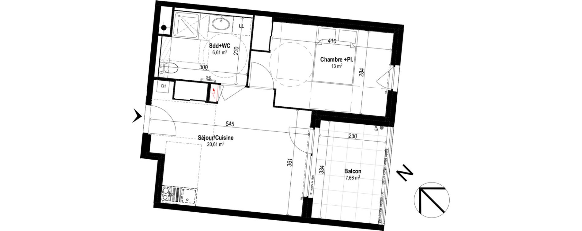 Appartement T2 de 40,22 m2 &agrave; Brignais Centre