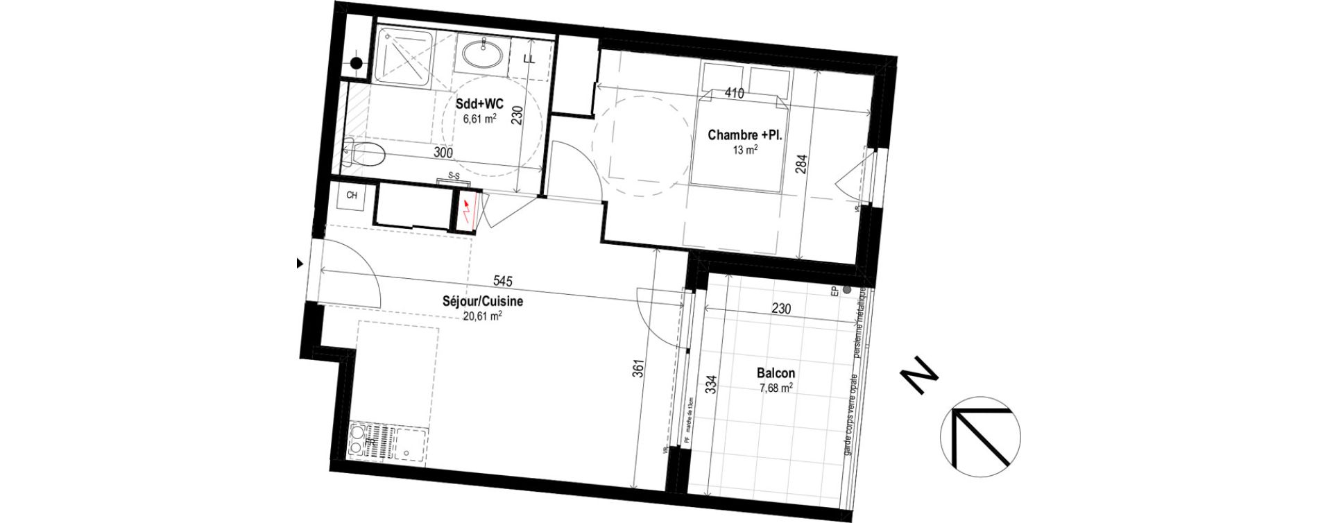 Appartement T2 de 40,22 m2 &agrave; Brignais Centre