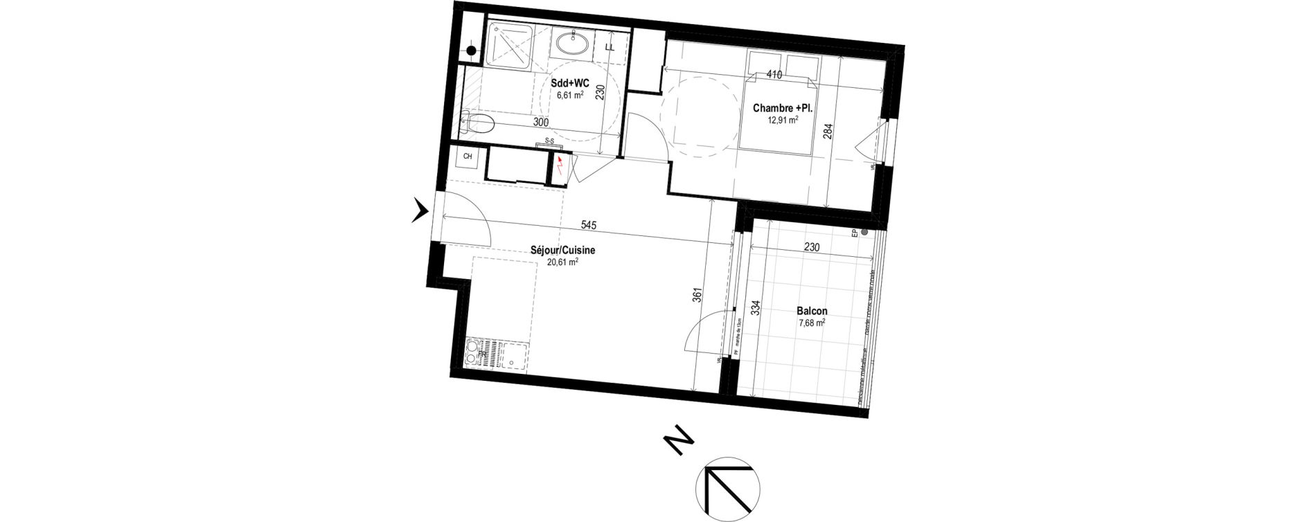 Appartement T2 de 40,13 m2 &agrave; Brignais Centre