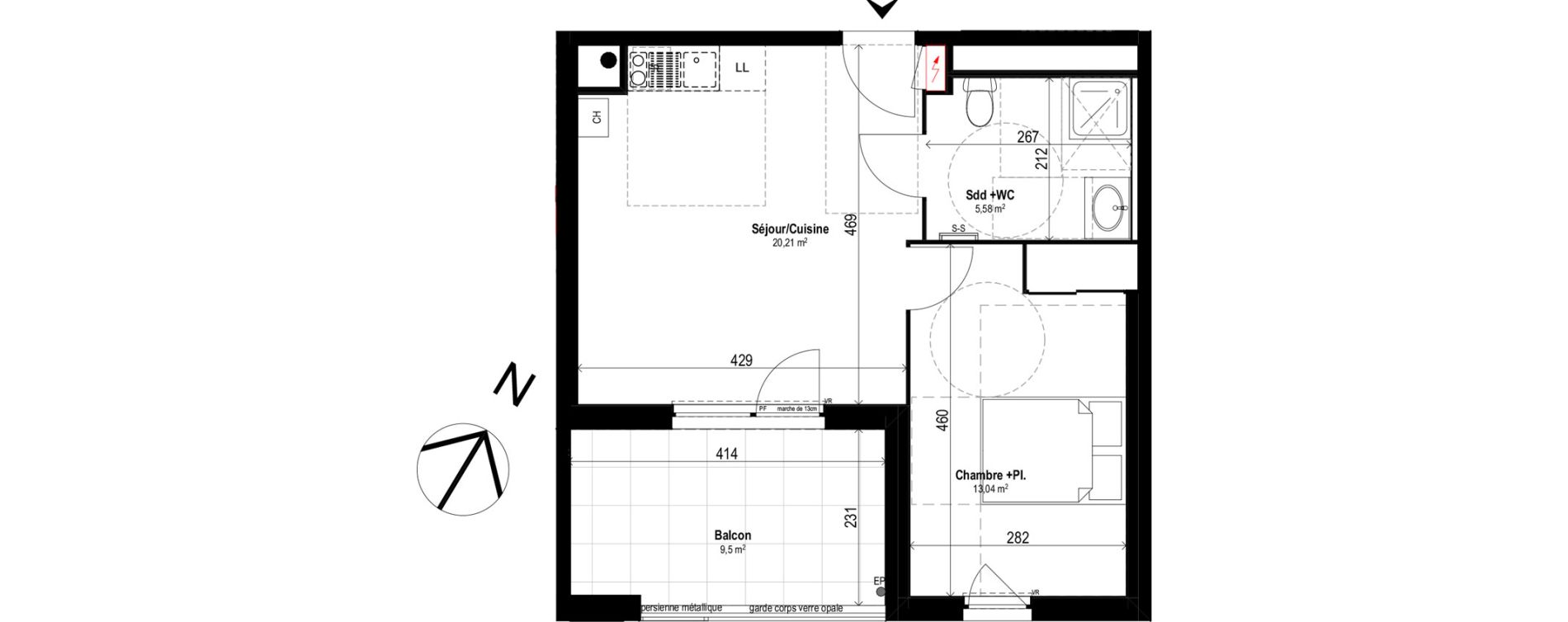 Appartement T2 de 38,83 m2 &agrave; Brignais Centre