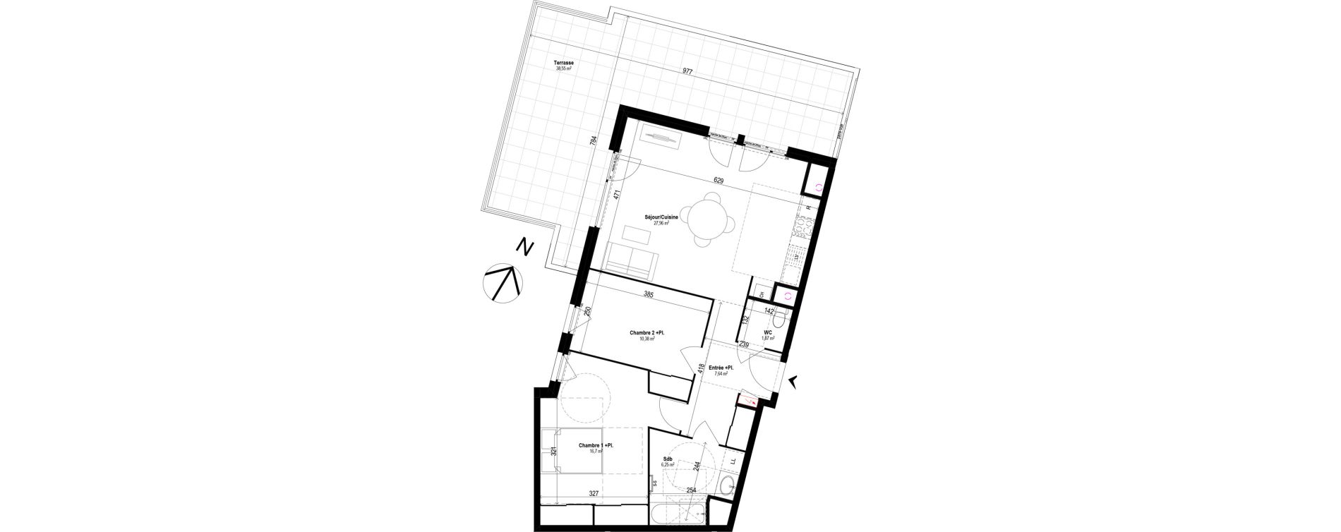 Appartement T3 de 70,80 m2 &agrave; Brignais Centre
