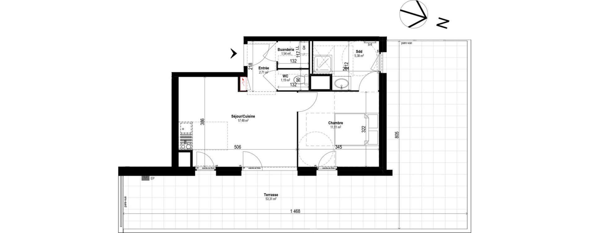 Appartement T2 de 39,41 m2 &agrave; Brignais Centre