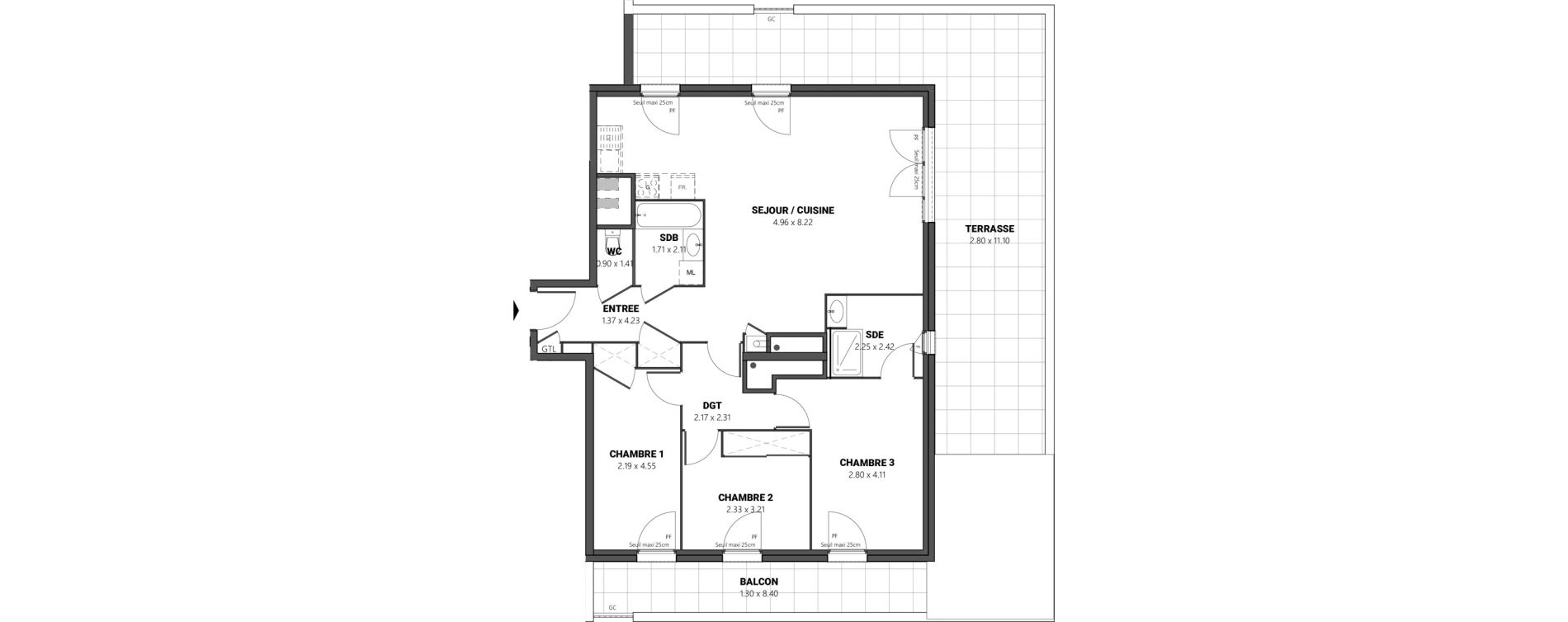 Appartement T4 de 90,51 m2 &agrave; Brindas Centre