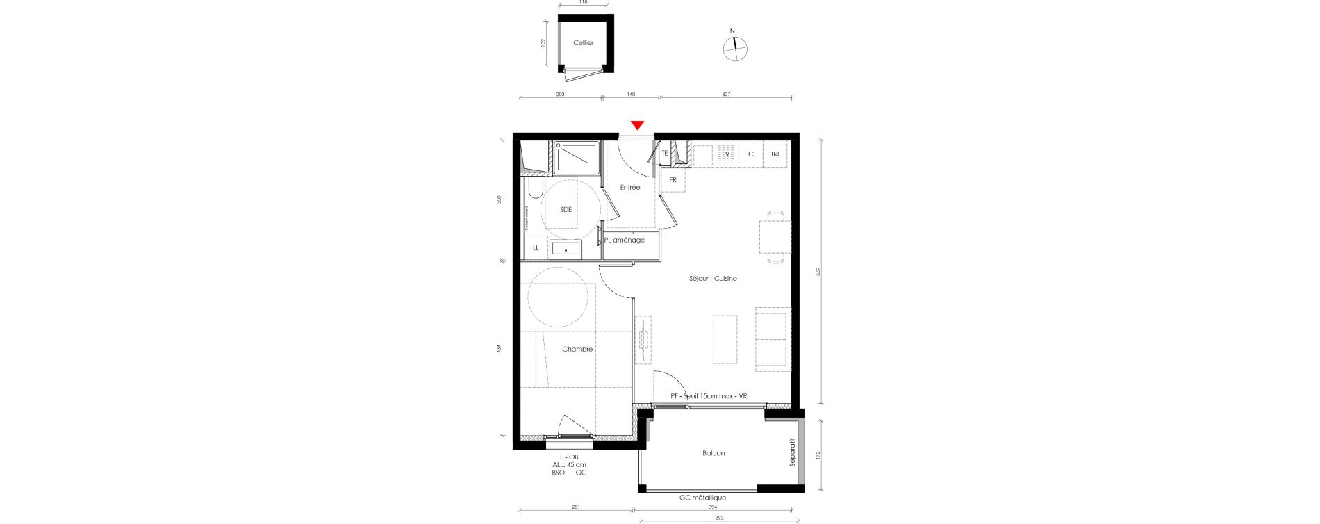 Appartement T2 de 45,10 m2 &agrave; Bron La clairiere