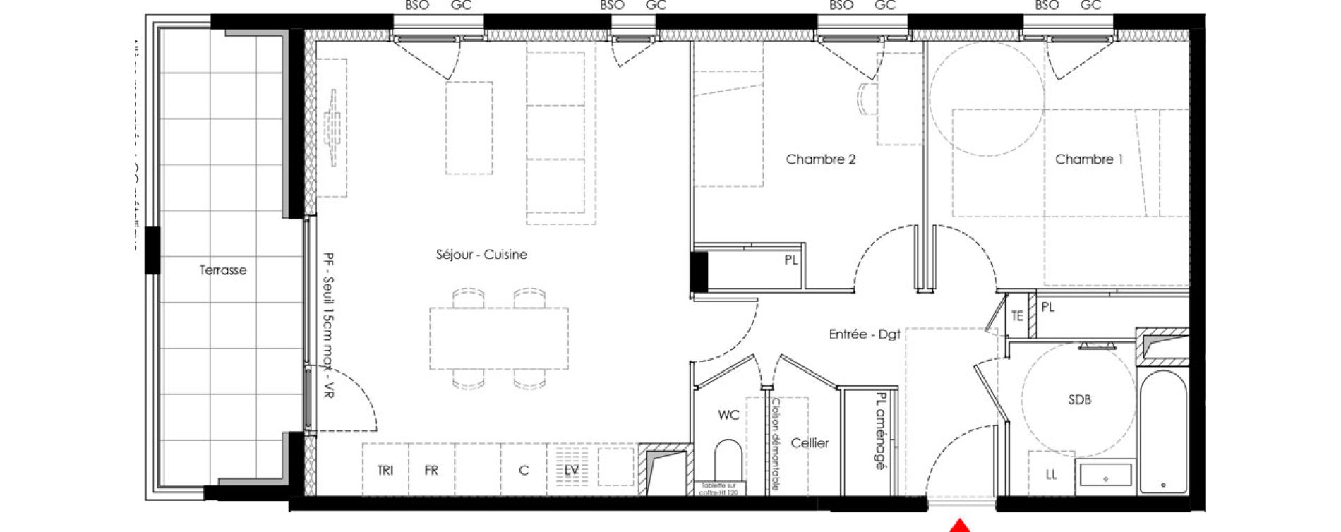 Appartement T3 de 65,60 m2 &agrave; Bron La clairiere