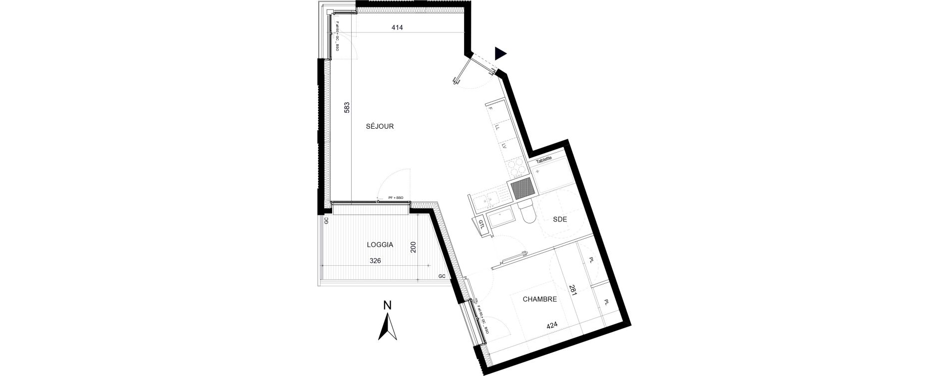 Appartement T2 de 51,10 m2 &agrave; Bron La clairiere