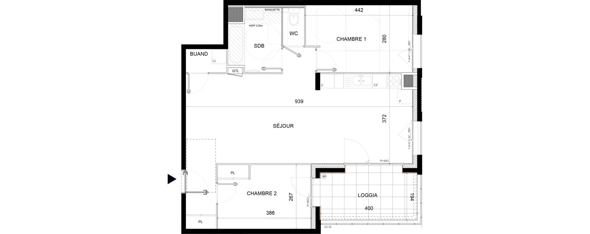 Appartement T3 de 69,60 m2 &agrave; Bron La clairiere
