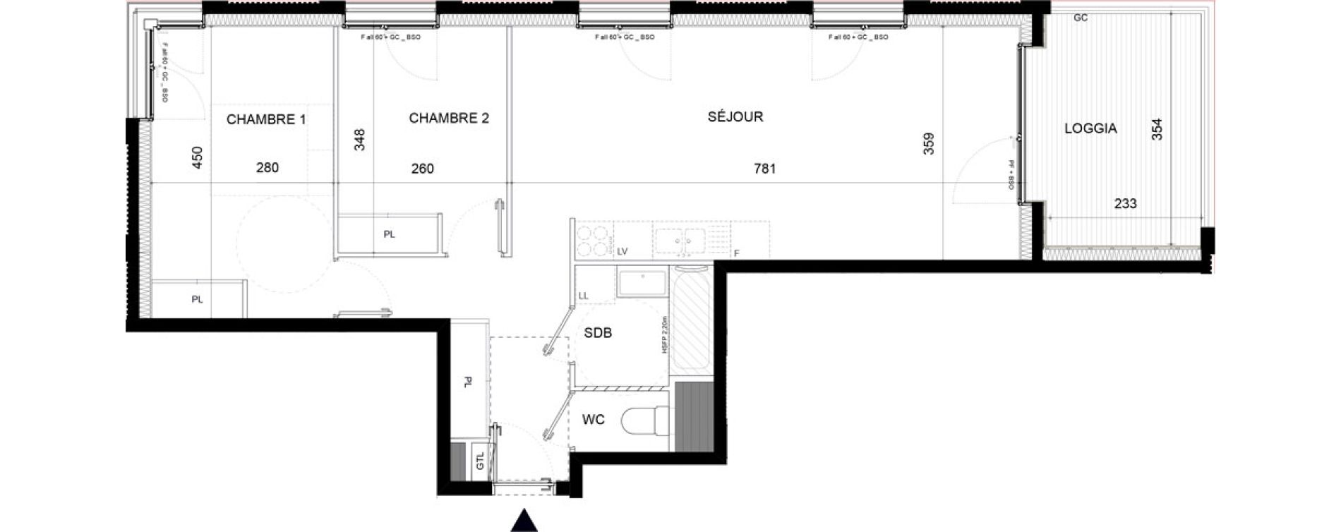 Appartement T3 de 62,20 m2 &agrave; Bron La clairiere