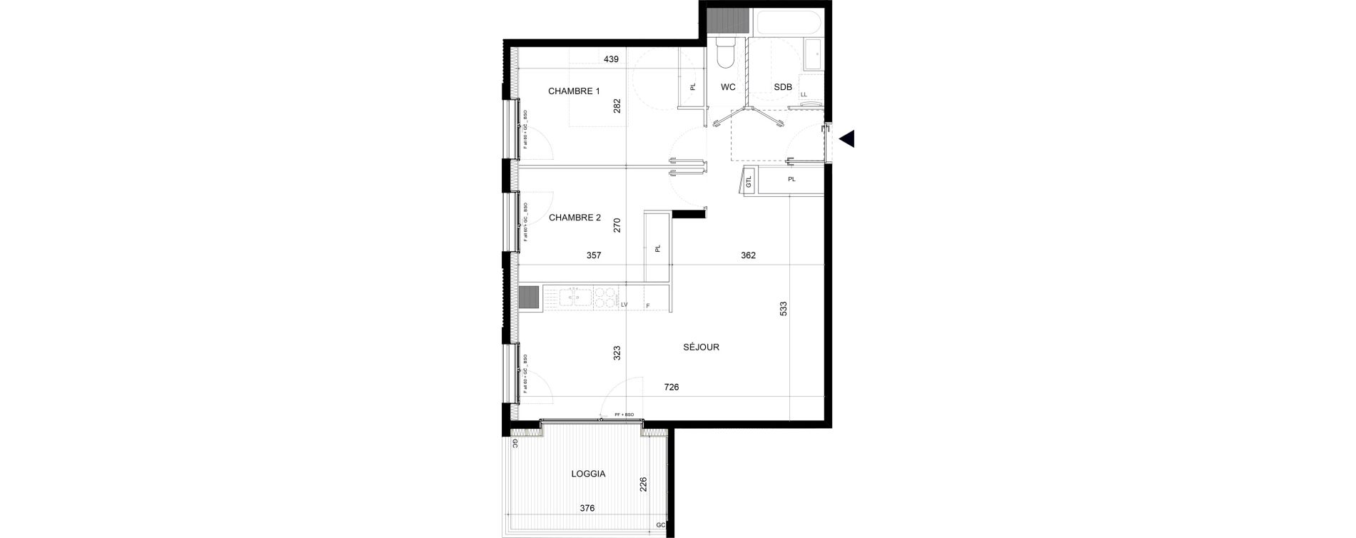 Appartement T3 de 63,90 m2 &agrave; Bron La clairiere