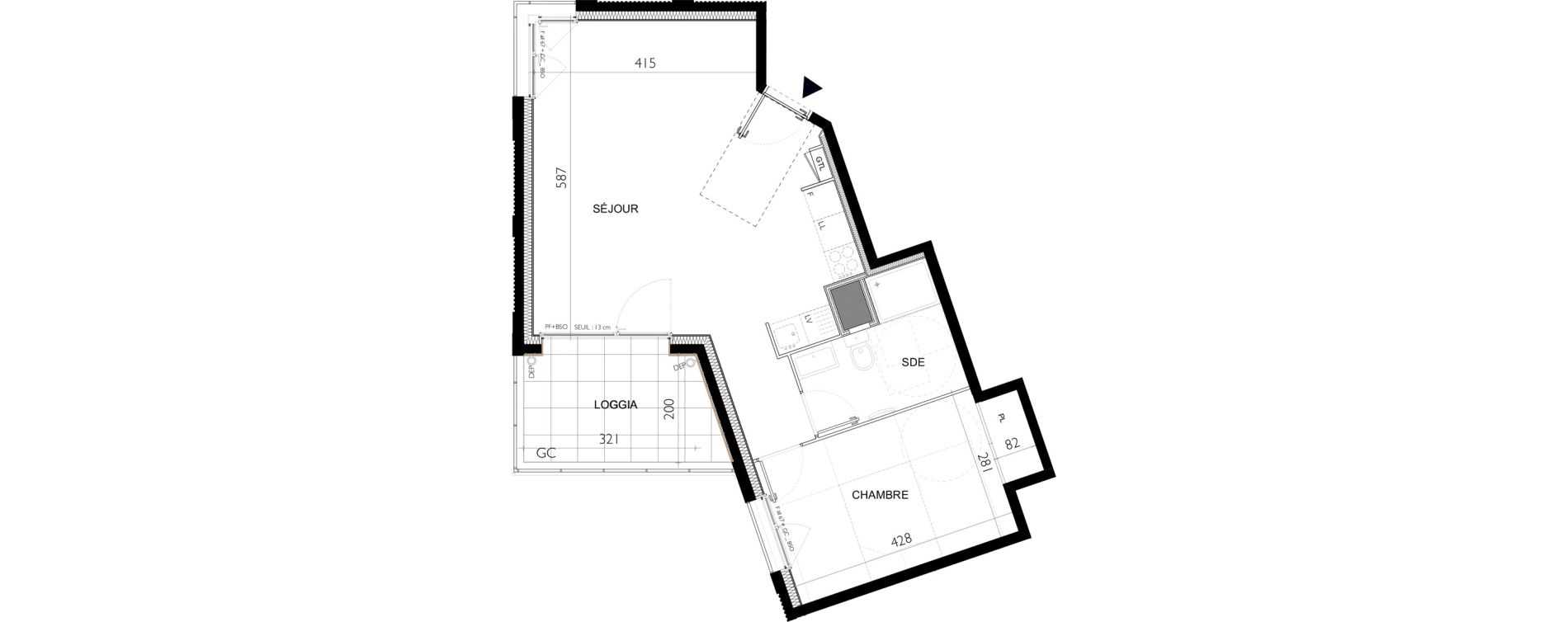 Appartement T2 de 52,80 m2 &agrave; Bron La clairiere