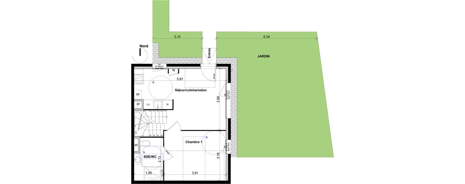 Duplex T4 de 73,36 m2 &agrave; Bron Les sept chemins
