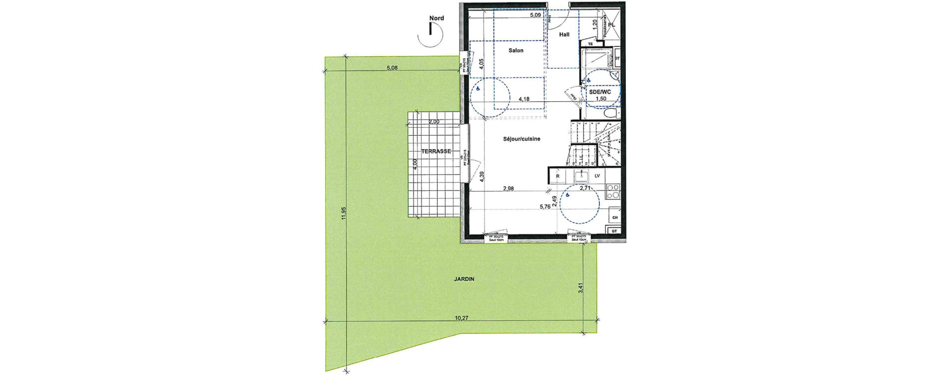 Duplex T4 de 79,84 m2 &agrave; Bron Les sept chemins