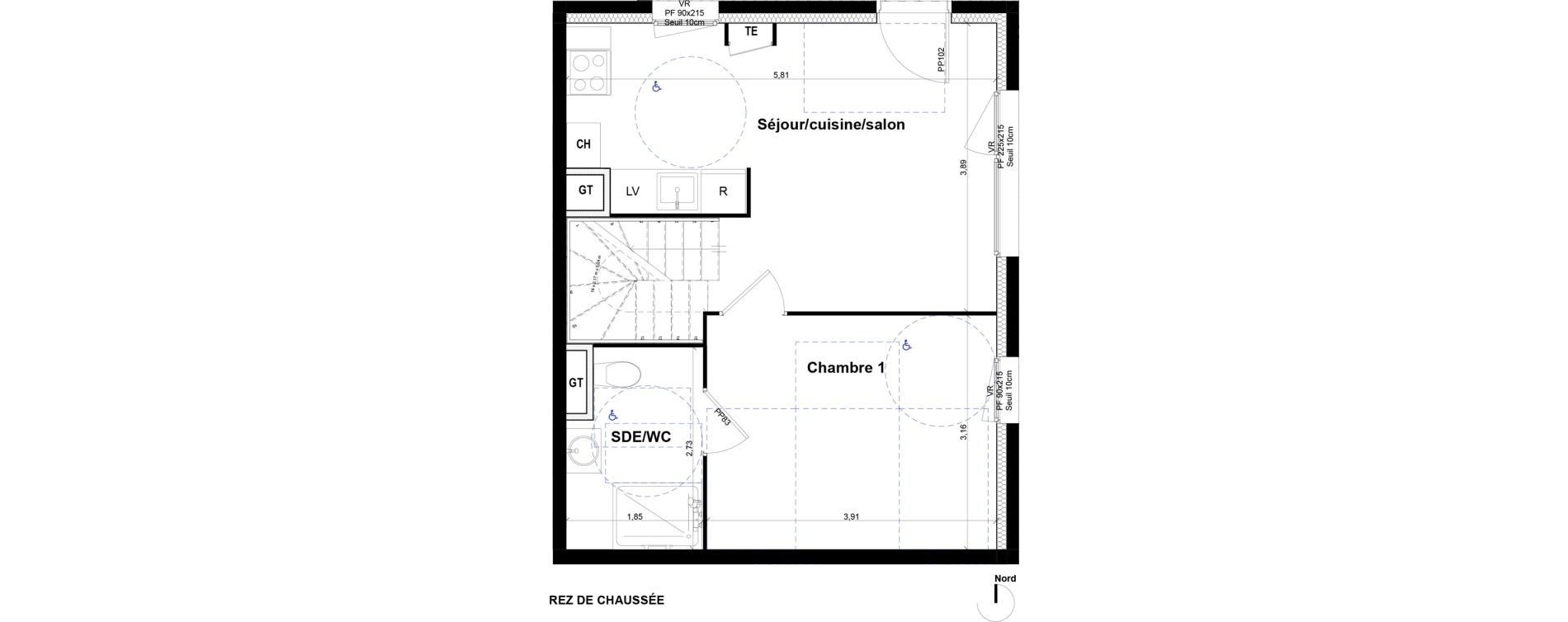 Duplex T4 de 73,36 m2 &agrave; Bron Les sept chemins