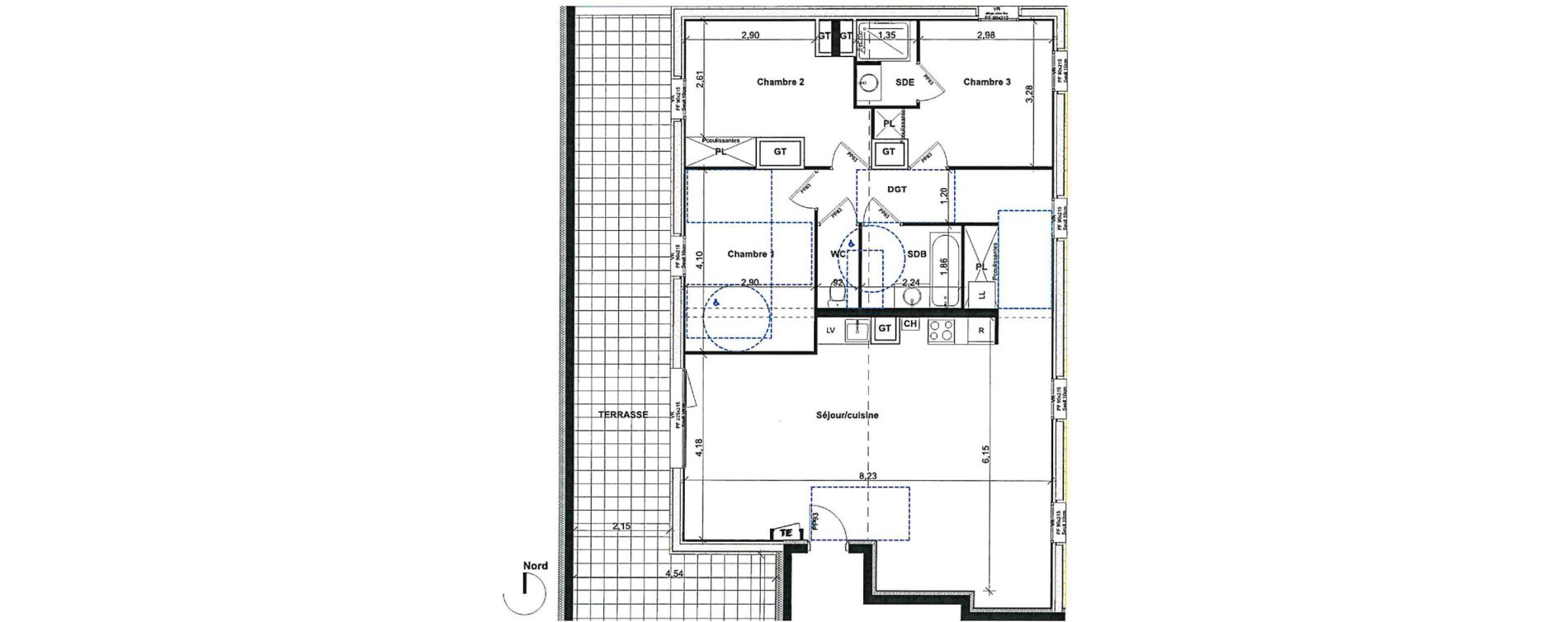 Appartement T4 de 95,68 m2 &agrave; Bron Les sept chemins