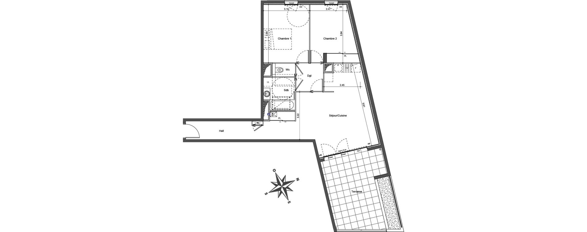 Appartement T3 de 67,79 m2 &agrave; Bron La clairiere