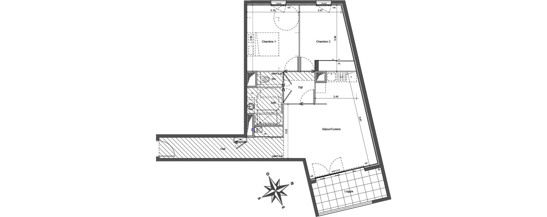 Appartement T3 de 67,79 m2 &agrave; Bron La clairiere