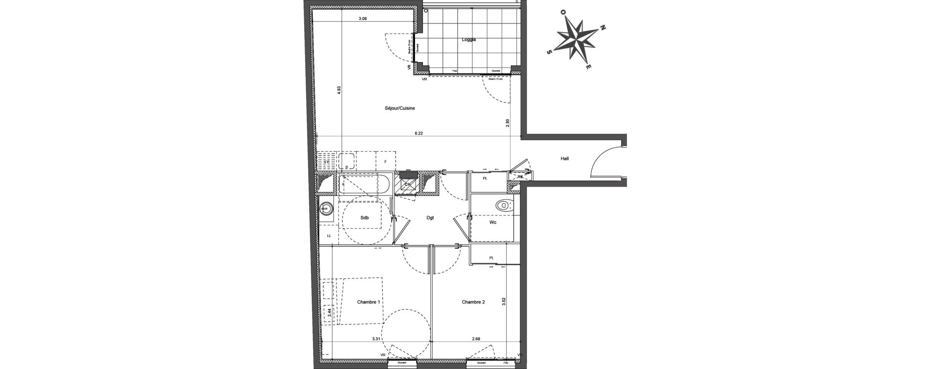 Appartement T3 de 61,10 m2 &agrave; Bron La clairiere