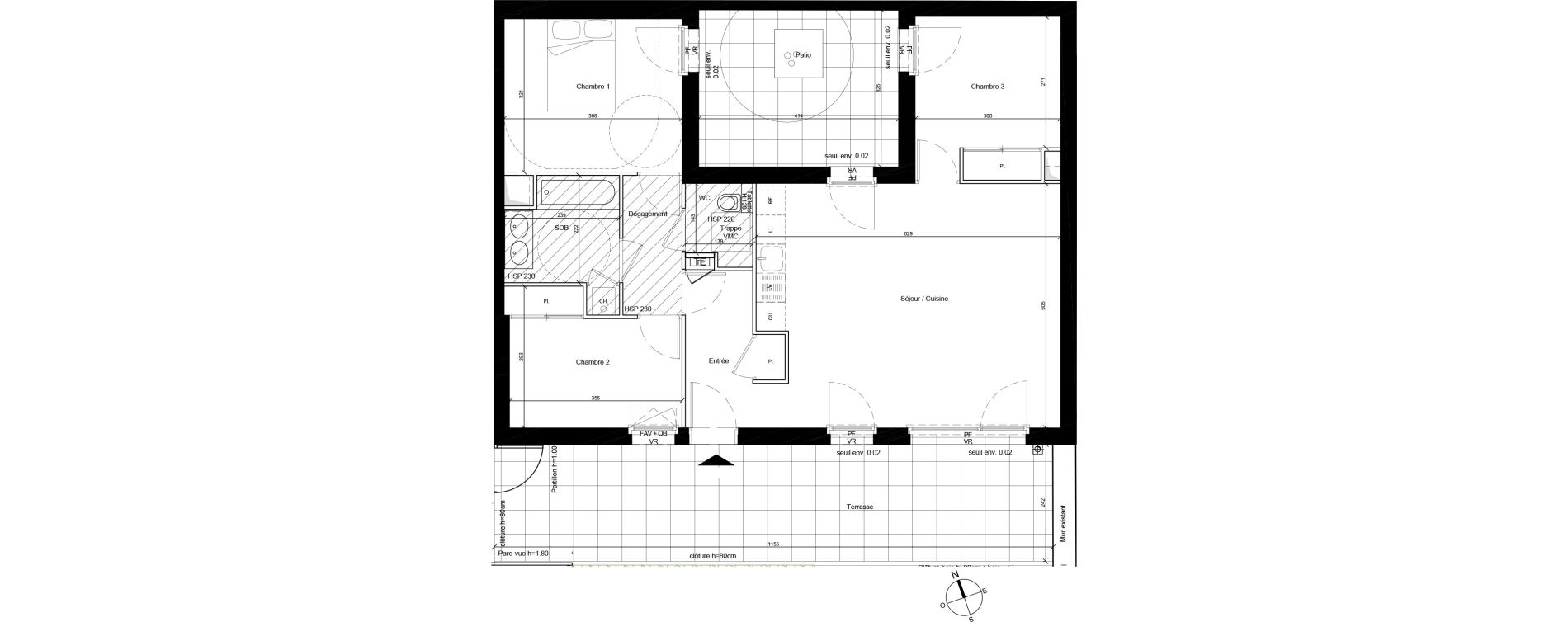 Appartement T4 de 77,79 m2 &agrave; Bron Centre