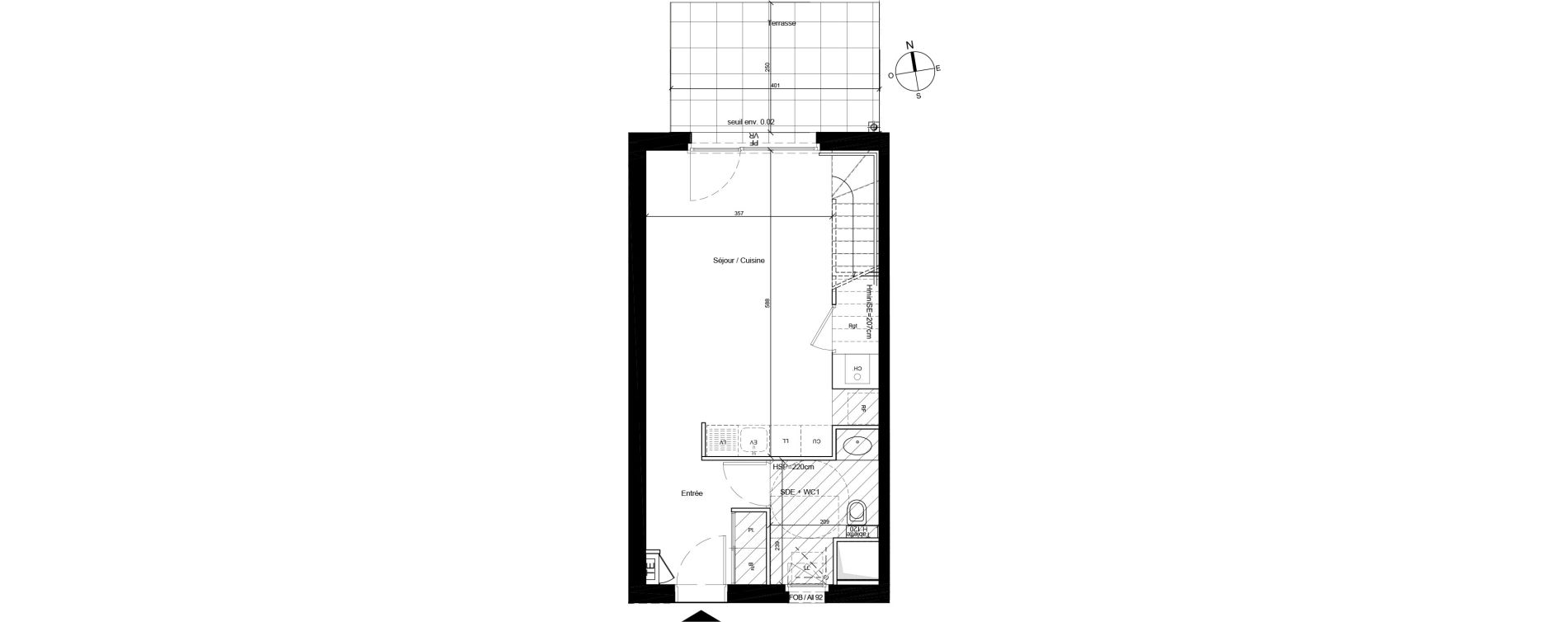 Duplex T3 de 64,48 m2 &agrave; Bron Centre