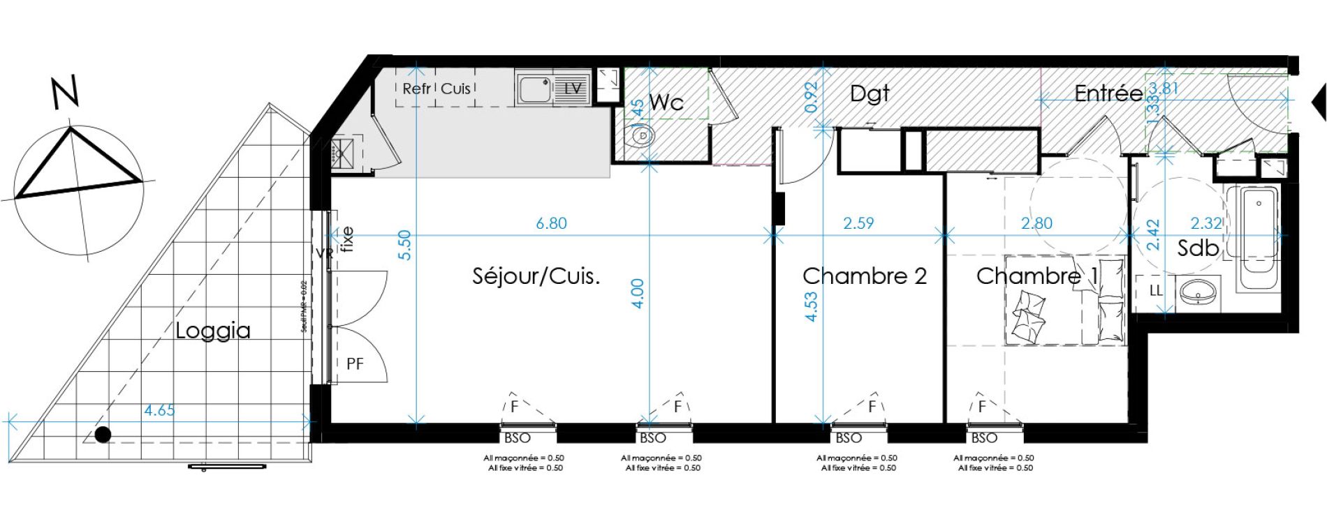 Appartement T3 de 74,01 m2 &agrave; Caluire-Et-Cuire Le vernay