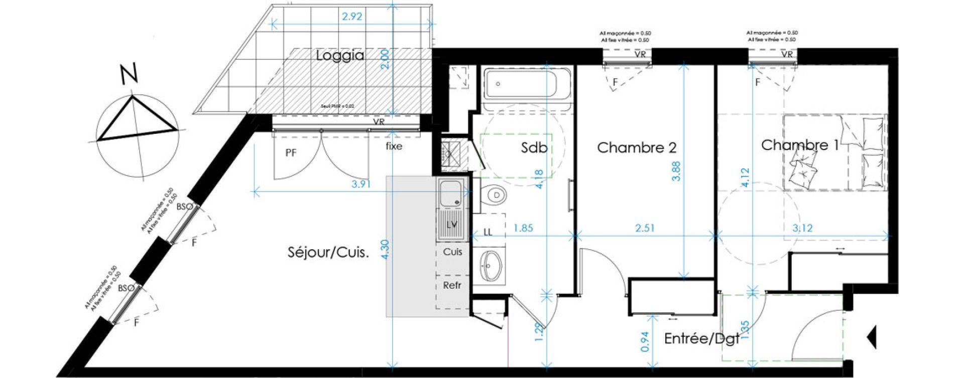 Appartement T3 de 62,76 m2 &agrave; Caluire-Et-Cuire Le vernay