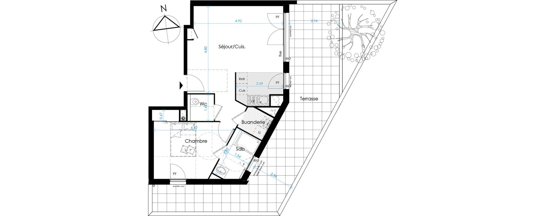 Appartement T2 de 49,28 m2 &agrave; Caluire-Et-Cuire Le vernay