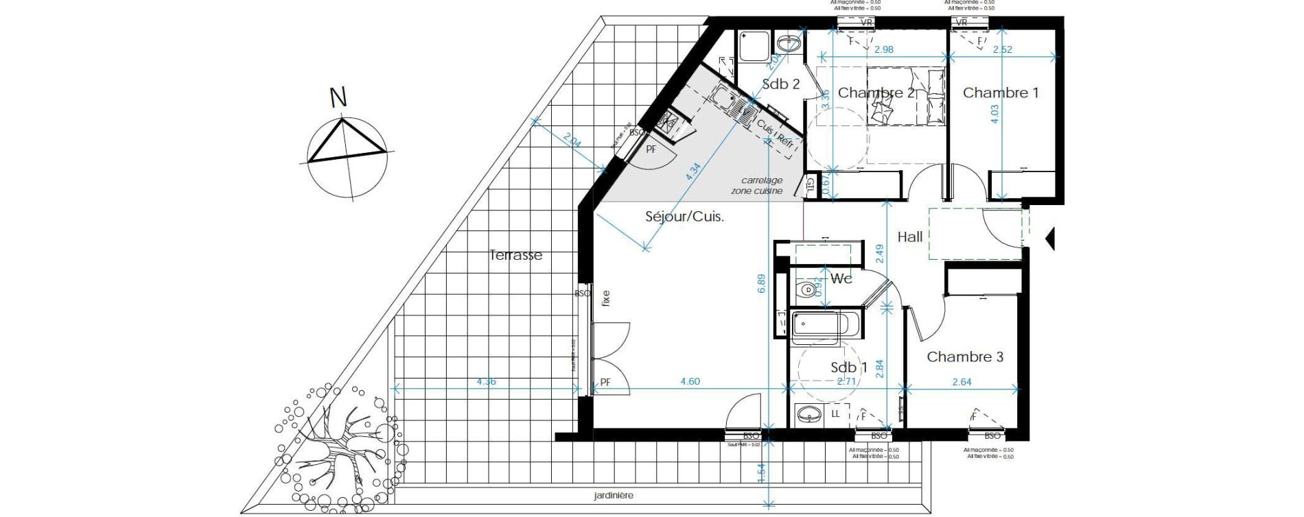 Appartement T4 de 88,46 m2 &agrave; Caluire-Et-Cuire Le vernay