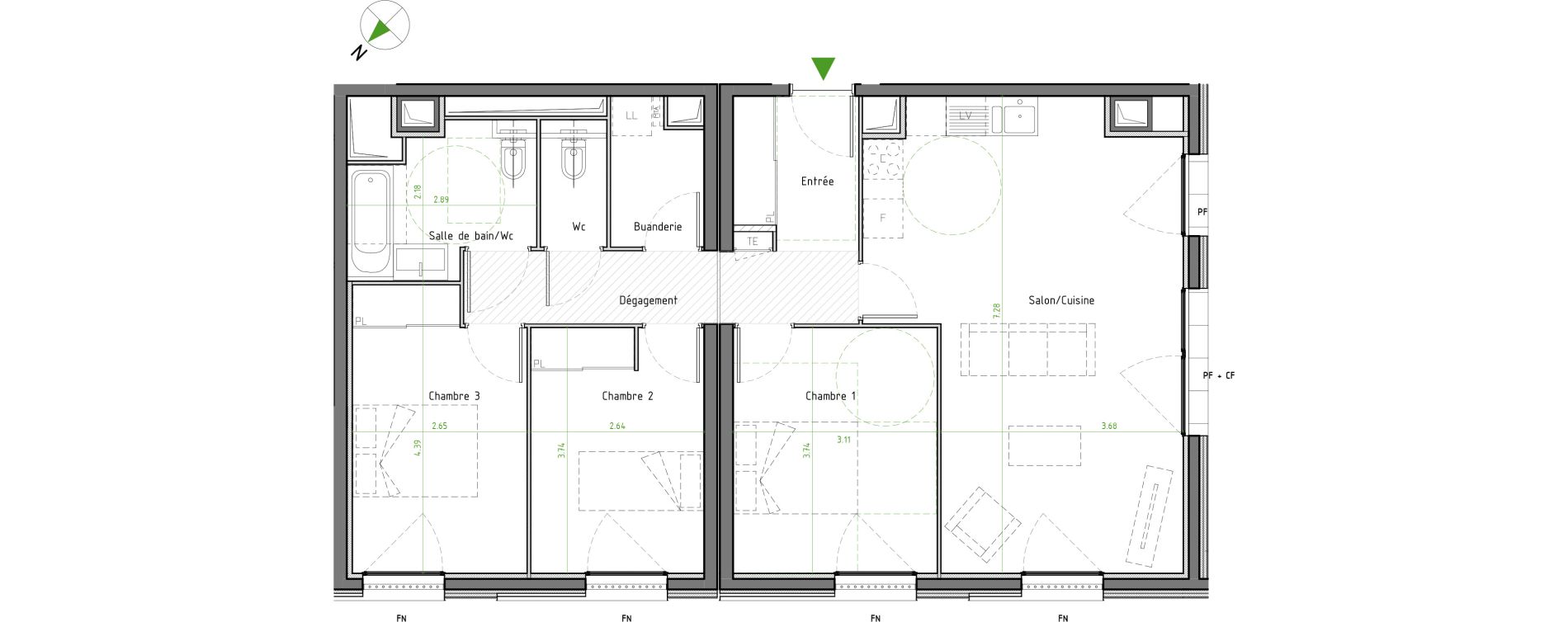 Appartement T4 de 83,32 m2 &agrave; Caluire-Et-Cuire Cuire le haut