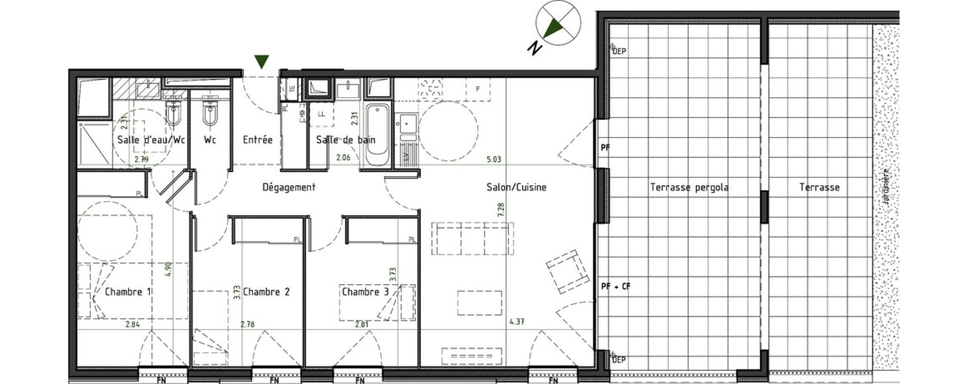 Appartement T4 de 89,06 m2 &agrave; Caluire-Et-Cuire Cuire le haut