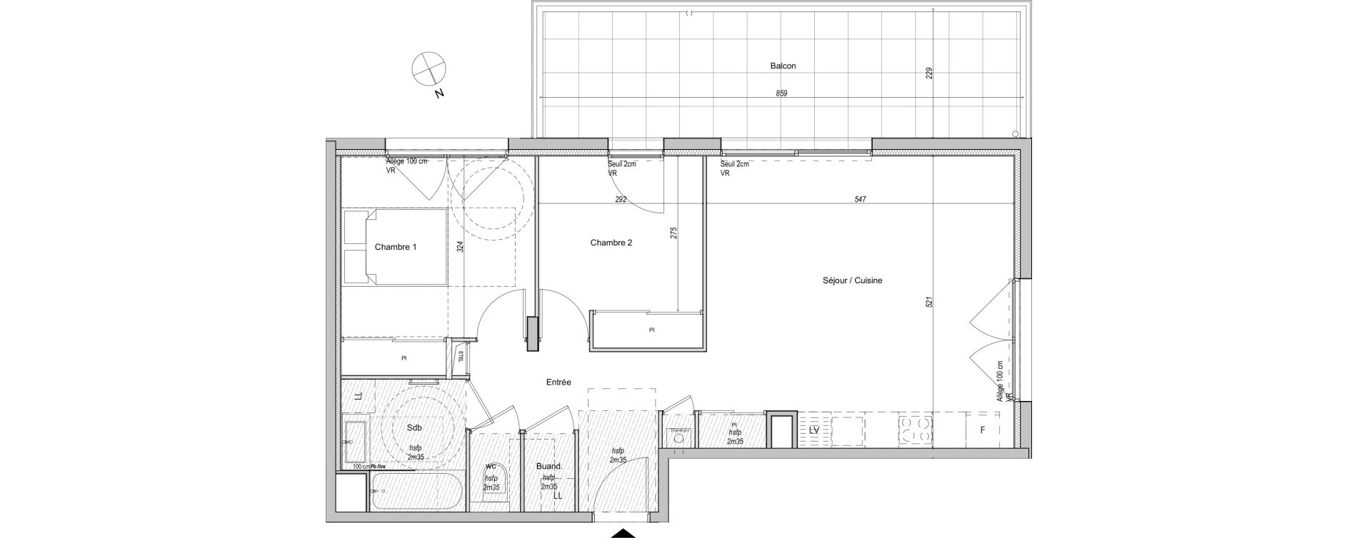 Appartement T3 de 66,19 m2 &agrave; Caluire-Et-Cuire Bissardon