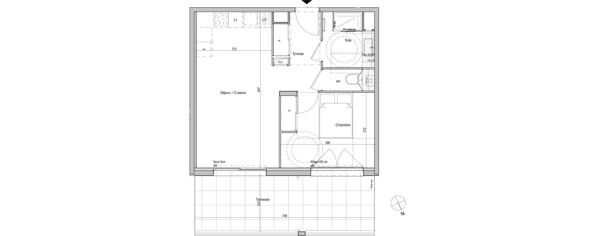 Appartement T2 de 45,01 m2 &agrave; Caluire-Et-Cuire Bissardon