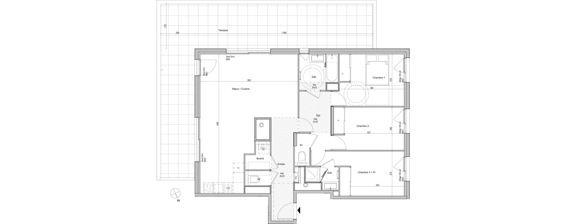 Appartement T4 de 99,05 m2 &agrave; Caluire-Et-Cuire Bissardon