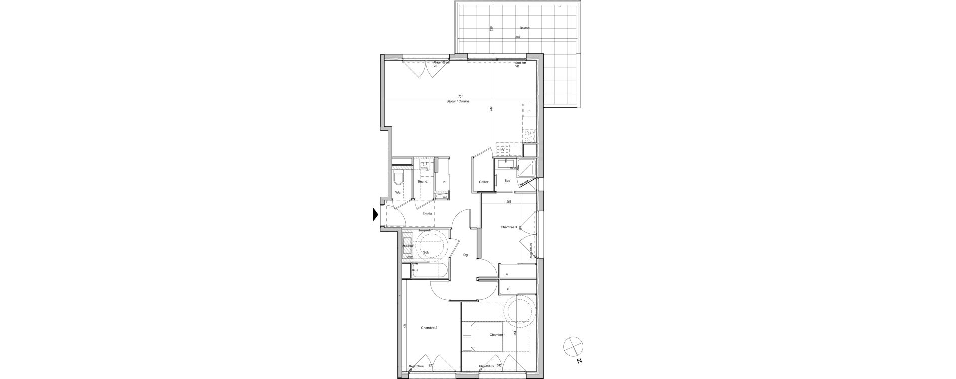 Appartement T4 de 89,59 m2 &agrave; Caluire-Et-Cuire Bissardon