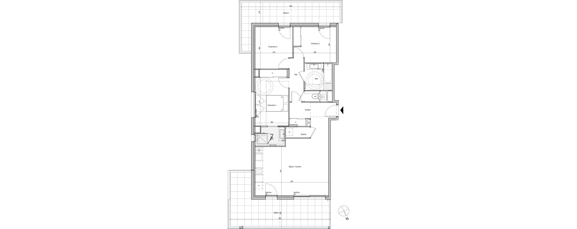 Appartement T4 de 88,26 m2 &agrave; Caluire-Et-Cuire Bissardon