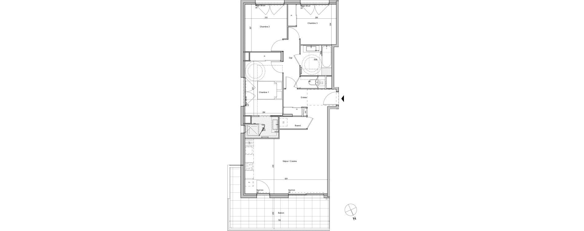 Appartement T4 de 88,27 m2 &agrave; Caluire-Et-Cuire Bissardon