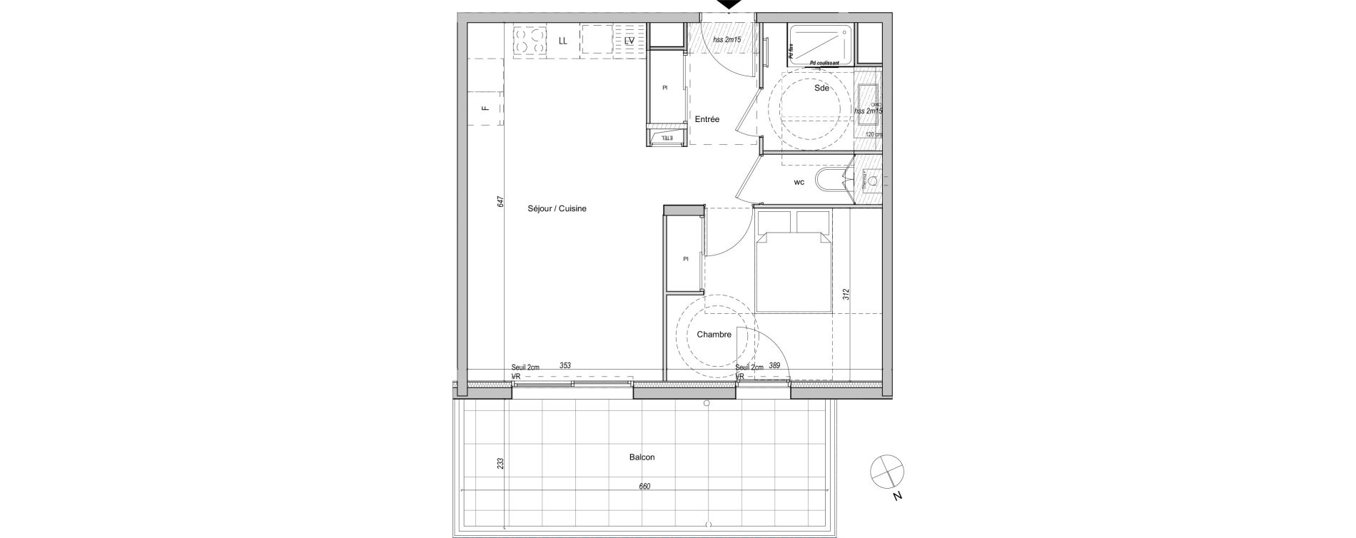 Appartement T2 de 45,88 m2 &agrave; Caluire-Et-Cuire Bissardon