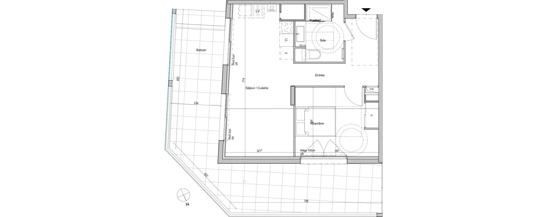 Appartement T2 de 45,89 m2 &agrave; Caluire-Et-Cuire Bissardon