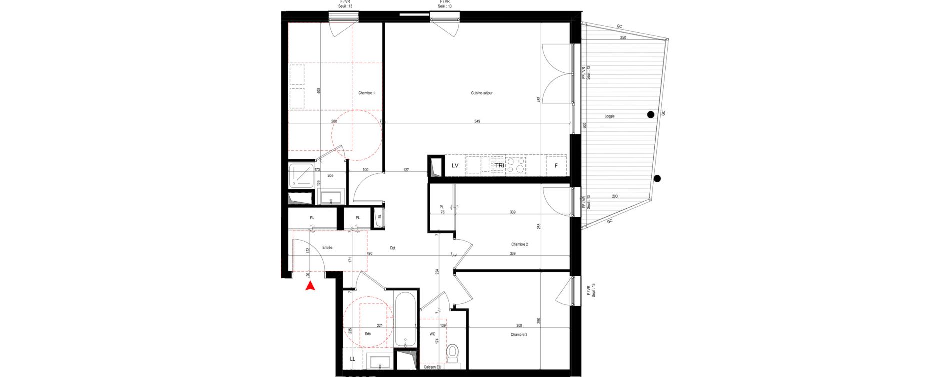 Appartement T4 de 77,30 m2 &agrave; Caluire-Et-Cuire Magnolles - pasteur