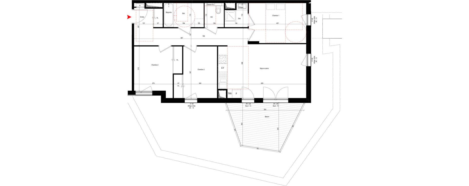 Appartement T4 de 77,40 m2 &agrave; Caluire-Et-Cuire Magnolles - pasteur