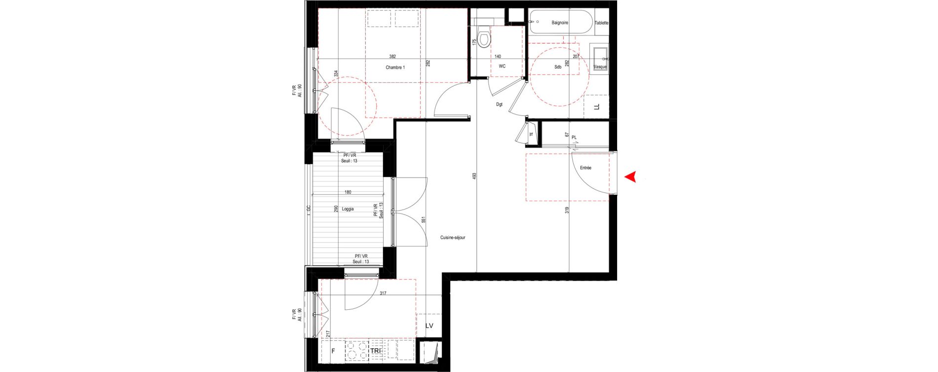 Appartement T2 de 48,70 m2 &agrave; Caluire-Et-Cuire Magnolles - pasteur