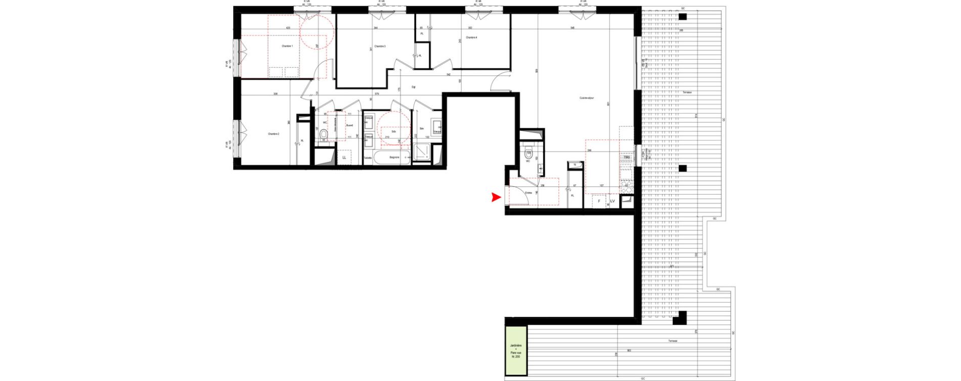 Appartement T5 de 110,80 m2 &agrave; Caluire-Et-Cuire Magnolles - pasteur