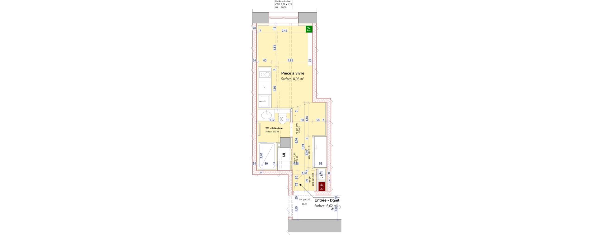 Appartement T1 de 18,60 m2 &agrave; Caluire-Et-Cuire Bissardon